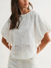 In The Blink Of An Eyelet Blouse in Off White