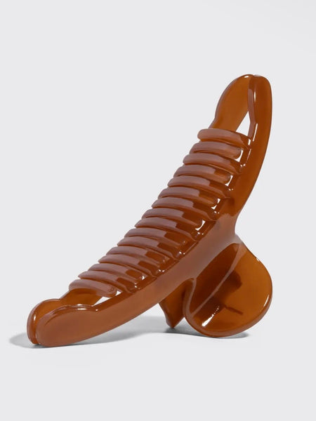 Recycled Plastic Large Arched Clip in Mocha