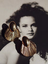 Jasper Textured Leaf Earrings
