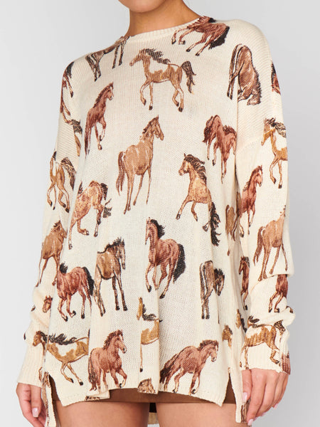 Bonfire Sweater in Wild Horses Knit