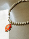 8mm Ivory Stone Football Necklace