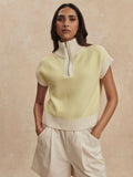 Fowley Knit Top in Snow White & Limeade