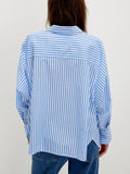 Sabine Tailored Stripe Shirt in Oxford Stripe Blue