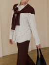 A Perfect Pair Twofer Top in Cream & Brown