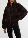Leona Sherpa Jacket in Pine Hollow Plaid