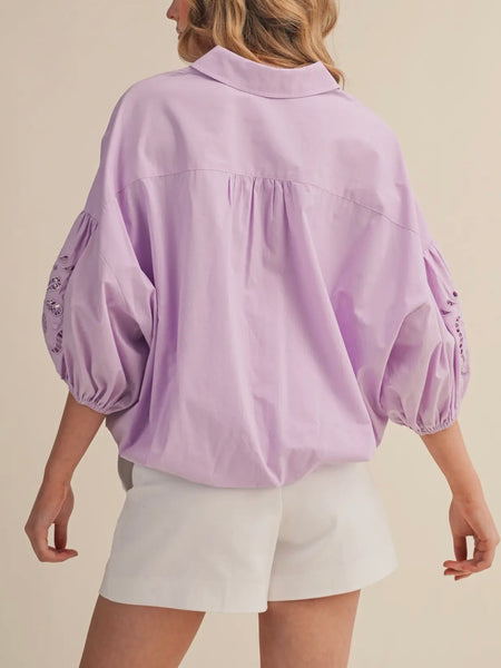 Top With Bubbly Blouse in Sweet Lilac