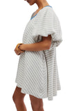 Hudson Pullover Dress in Ivory Combo