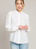 Off The Cuff Button Up in White