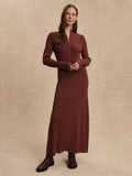 Burnet Zip Knit Maxi Dress in Cinnamon