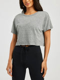 Cropped Tee in Heather Grey