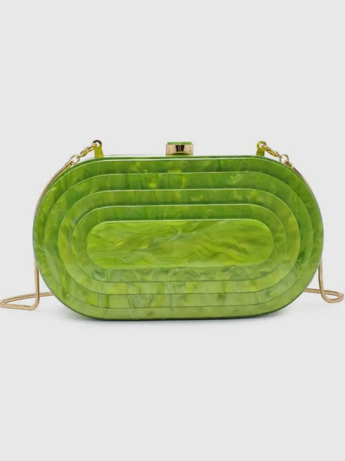 Retro Acrylic Evening Bag in Citron