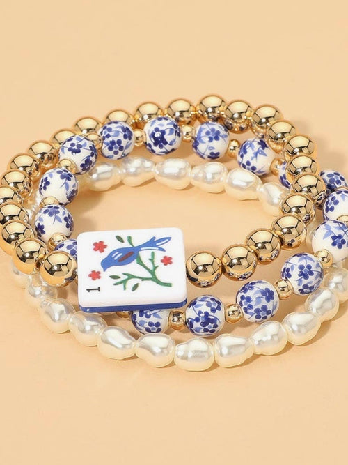 One Bam Bird Bracelet Set in Blue