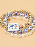 One Bam Bird Bracelet Set in Blue
