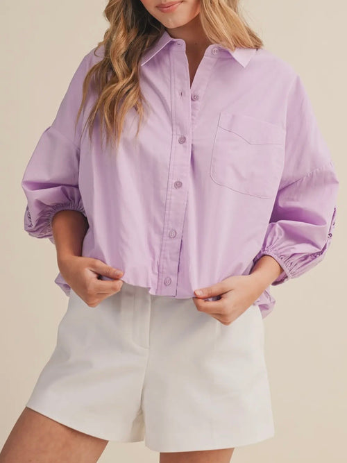 Top With Bubbly Blouse in Sweet Lilac