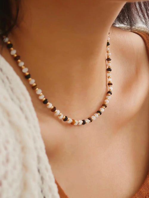 Arrow Beaded Necklace in Brown