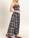 Plaid & Glad Maxi Dress in Navy