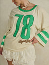 Homecoming Long Sleeve Biker Tee in Green Fields