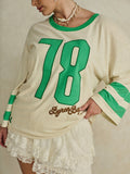 Homecoming Long Sleeve Biker Tee in Green Fields