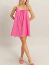 Girly & Gathered Mini Dress in Pink
