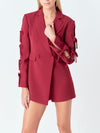 Tie The Knot Romper in Burgundy