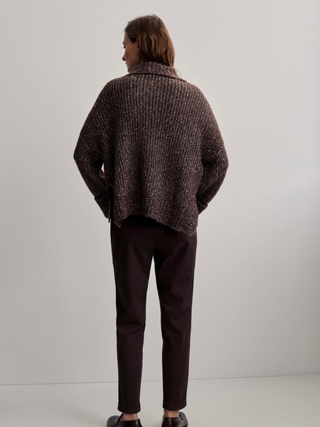 Amelia Half Zip Knit in Coffee Bean
