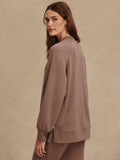 Nicole Boyfriend Sweat in Deep Taupe Marl Fleck