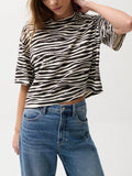 Mae Cropped Tee in Zebra