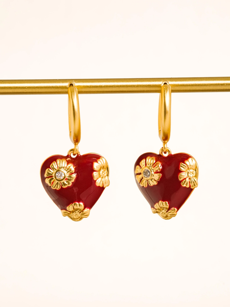 Bea Floral Heart Earrings