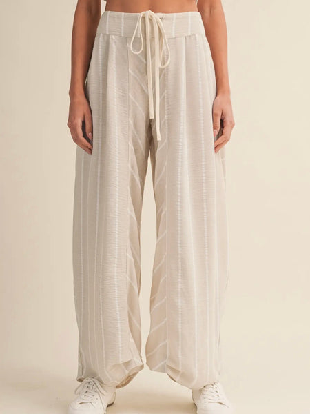 Seal The Deal Stripe Pants in Taupe