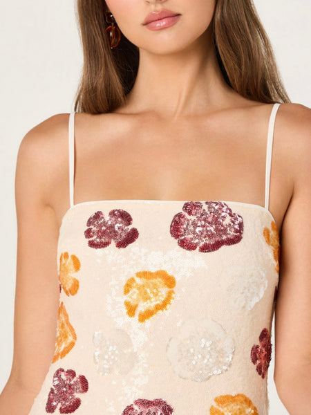 Abelia Dress in Ivory Multi Floral