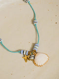 Baie Summer Rope Charm Necklace in Blue
