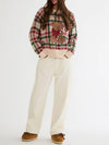 Cal Sweater in Teddy Bear Plaid