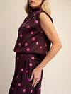 Polka Your Dot Blouse in Plum
