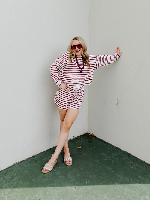 Get Your Game On Set in Burgundy & White