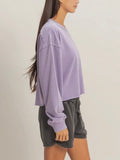 Mottled & Mineral Crop Tee in Dusty Purple