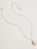 Painted Tile Necklace in Olives