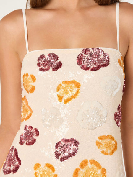 Abelia Dress in Ivory Multi Floral