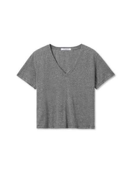 Beckett V Neck Tee in Heather Grey