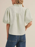 Ruffles At The Resort Button Up in Seafoam Green