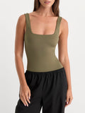 The Sculpting Modern Tank Bodysuit in Cedarwood