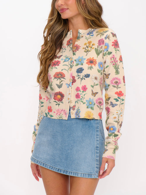 Cafe Cardigan in French Floral Knit
