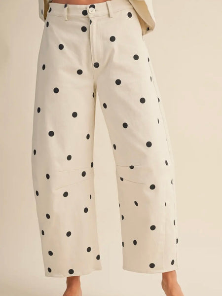 Spot The Difference Set in Ivory Polka Dot