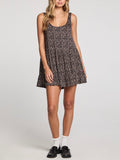 Delfi Mini Dress in Black Print