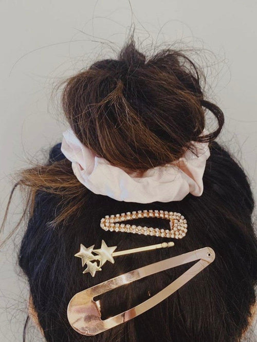 Mini Rhinestone Snap Clips in Rose Gold