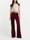 Velvet Good Waist Palazzo Jeans in Berry Noir