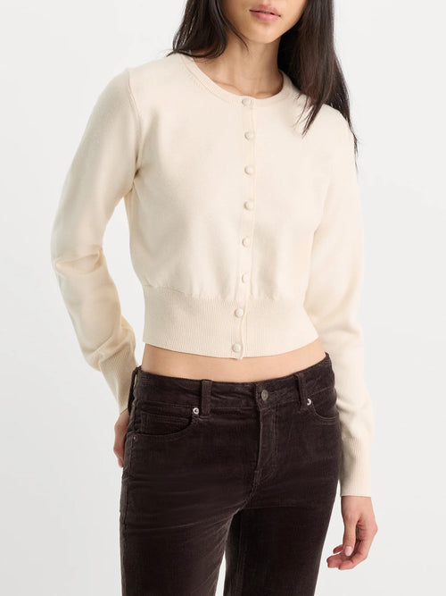The Fine Knit Cardigan in Pearl