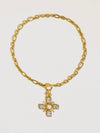 Patrice Cross Necklace in Clear
