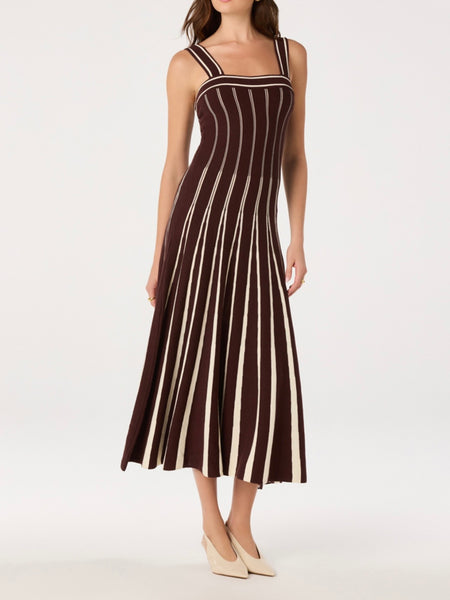 Marlen Dress in Brown Cream