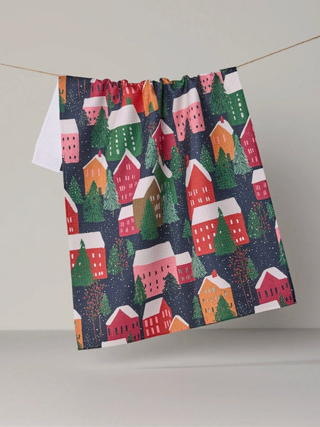 Alpine Village Tea Towel