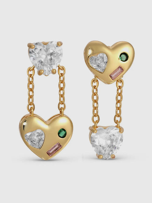 Opposites Attract Heart Earrings